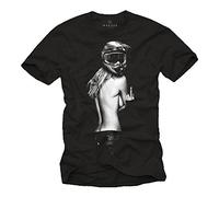 Ropa de Moto Hombre - Camiseta Motocross - Chica con Casco Moto Integral