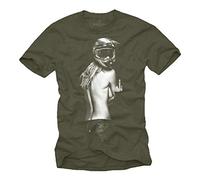 Ropa de Moto Hombre - Camiseta Motocross - Chica con Casco Moto Integral
