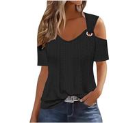 Ropa de Mujer Verano Ofertas Cuello Camisa Falsos Mujer Ropa Mujer Talla Grande Verano Bleiser Mujer Casual Camiseta Interior Mujer Manga Corta Top Negro Manga Larga Denim Cross Top Ofertas