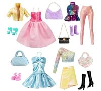 Ropa de muñeca compatible con muñecas Barbie de 11,5 pulgadas, 12 piezas de accesorios para muñecas con vestido de princesa, tops leggings, chaquetas, bolsos, bolsos de cadena, zapatos de tacón, botas