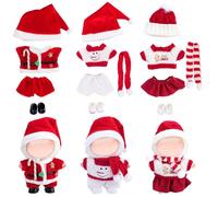 Ropa de Muñeca de Navidad 3pcs,Papá Noel Disfraces para Muñecas 17cm,Navidad Muñeca de Ropa,Papá Noel DIY Accesorios de Muñeca de Peluche, Niños y Niñas(sin muñeca)
