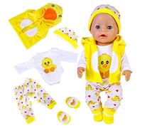Ropa de Muñeca para 18 Pulgadas, con Gorro, Calcetines, Pantalón Manga Larga y Chaleco, Pequeño Pato Muñecas Ropa para Niños y Niñas,para 35-45 cm Recién Nacido Muñecas Niñas Cumpleaños