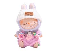 Ropa de muñeca para la-bubu, Disfraces para muñecas La-bubu, Adecuado para Todas Las muñecas de 17 cm, La-bubu Outfit con 1 Sombrero, 1 Mameluco y 1 Mochila para cámara, sin muñeca (Pink)