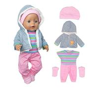 Ropa de Muñecas para 36 - 43 CM / 17 in New Born Baby Doll Muñecas, Contiene abrigo, blusa, pantalones y calcetines (sin muñeca)