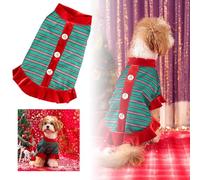 Ropa de Navidad para Mascotas a Rayas Ropa de Dos Piernas Pelo Casual Ropa de Fiesta de Navidad Vestido de Navidad Disfraz de Navidad para Mascotas Disfraz de Navidad para Perros Gatos (A, S)