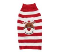 Ropa de Navidad para Mascotas Disfraz Perro Trajes Jersey Santa Claus a Rayas Alce sin Mangas Suéter Gatos Reno Sudadera con Capucha Prendas Punto