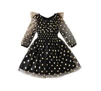 Ropa De NiñA-Nuevo Vestido De Tul con Lunares Dorados De Primavera Y OtoñO para NiñAs