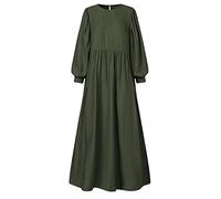Ropa de oración para mujeres Vestidos musulmanes retro musulmán caftán abaya damas Dubai Robe Medio Oriente Étnico Saudita Afgano Túnica árabe árabe islámica, 03# Verde, L