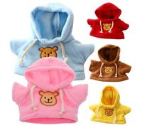 Ropa de Oso, 5 Piezas de Ropa de muñeca, Sudadera con Capucha de Oso para Osos de 6-8 Pulgadas, Lindos Animales de Peluche para Juguete de Vestir DIY