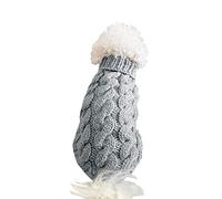 Ropa de otoño e invierno, suéter para mascotas, tamaño pequeño y mediano, tejido para perros (gris, M)