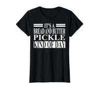 Ropa de pepinillos de Pan y Mantequilla, diseño Divertido y Lindo de encurtidos Camiseta gráfica económica, Mujer, Negro, L