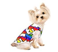 Ropa de perro con estampado de corazones del orgullo gay de colores arcoíris, camisetas para perros pequeños, transpirables, para cachorros, gatitos, perros y gatos