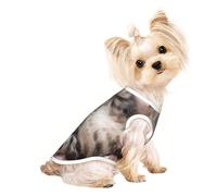 Ropa de perro con estampado de gato dormido, camisetas para perros pequeños, transpirables, para cachorros, gatitos, perros y gatos