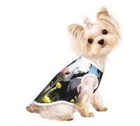Ropa de perro con estampado de vacas blancas y negras para perros pequeños, camisetas transpirables para cachorros, gatitos, perros y gatos