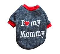 Ropa de perro de alta calidad para mascotas, otoño e invierno, forro polar, bonito diseño con texto en inglés «Sweet I Love My Mommy Daddy», diseño práctico