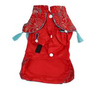 Ropa de perro estilo chino Cheongsam Satén Pet Tang Tang Suit para perro mascota gato (XS)