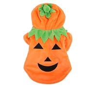 Ropa de Perros de Calabaza, Disfraz de Perro Lindo y cálido de Halloween, Mediano Gran Invierno de vellón otoño poliéster Teddy Chihuahua Golden Retriever Bulldog (Naranja)