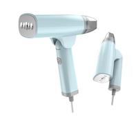 Ropa de plancha de vapor, plancha de vapor de 1300 W, calefacción rápida de 20 segundos, admite funciones de vapor horizontal y vertical, función de plancha seca, diseño plegable adecuado p lightblue