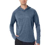 Ropa de Protección Solar para Hombre,Camiseta Hombre con Capucha Protección Solar Upf50+ Camisetas UV Ligero Manga Larga para Pesca Protección contra Sarpullidos Rashguard Ropa Verano