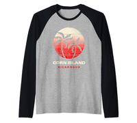 Ropa de Puesta de Sol de Corn Island Nicaragua Camiseta Manga Raglan