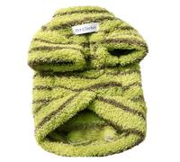 Ropa de Rayas Multicolor for Perros pequeños, Teddy y Bichón Frisé, Sudadera Abrigada de otoño e Invierno con Correa incorporada, Traje for Mascotas.(Green+Brown,M)