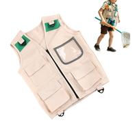 Ropa De Safari Infantil Disfraz Para Niños | Chaleco Cargo Infantil | Disfraz Safari Explorador - Para Excursionismo, Actividades al Aire Libre, Camping, Pesca, Parques y Jardines, y Exploración Silve