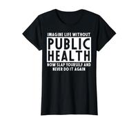 Ropa de Salud pública: el Mejor diseño de Trabajadores Divertidos Camiseta gráfica económica, Mujer, Negro, L