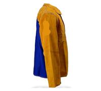 Ropa de soldador a prueba fuego, pantalones resistentes a chispas, delantal, mono, chaqueta soldadura cuero vaca ignífugo(XXL)
