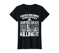Ropa de State Trooper - Divertido diseño de Great Troopers Camiseta gráfica económica, Mujer, Negro, XS