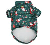 Ropa de suéter para Mascotas Transpirable Verde Santa Adorable Impresión de Dibujos Animados cálido Ropa de Navidad para Mascotas pequeñas Poliéster Spandex Disfraz de Navidad (XL)