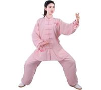 Ropa De Tai Chi De Lino Y Algodón con Bordado De Flores, Uniforme De Tai Chi Traje De Artes Marciales De Kung Fu, Ropa para Hacer Ejercicio Matutino De Kung Fu para Hombres Y Mujeres C,XL