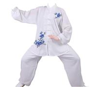 Ropa De Tai Chi De Lino Y Algodón con Bordado De Flores, Uniforme De Tai Chi Traje De Artes Marciales De Kung Fu, Ropa para Hacer Ejercicio Matutino De Kung Fu para Hombres Y Mujeres A,M