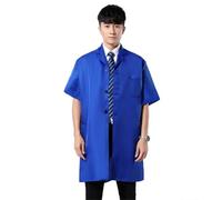 Ropa de Trabajo a Prueba Polvo for Hombres, Ropa, Manga Larga, Botones, Bolsillos, Bata Laboratorio, Traje, Uniforme a(Cobalt Blue M Short)