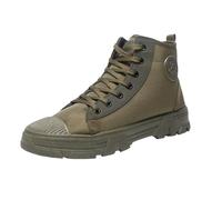 Ropa de Trabajo de Lona Transpirable Zapatos de Hombres de Alta Parte Superior al Aire Libre Zapatos de Seguridad de Trabajo Antideslizantes Resistentes al Desgaste (caquí,40)