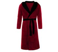 Ropa de trineo, albornoz de invierno Shawl Stretch Plushrock Coat Men 's Home Long Blusa Mujer Blusa Azul Oscuro Mujer, rojo, M