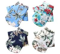 Ropa de verano para perro, camisas hawaianas para perro, 4 camisas transpirables de manga corta para perro, ropa de verano con patrón de árbol de coco, trajes para mascotas de 4,5 a 5,5 kg