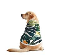 Ropa de verano tropical con estampado de hojas de palmera hawaiana para perro, ropa divertida para mascotas, lavable a máquina, chaleco para perros medianos y grandes