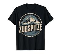 Ropa de Viaje Zugspitze Mountain Ski Adventure Camiseta gráfica económica, Hombre, Negro, XL