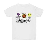 Ropa de Zumba para Mujer Camiseta de Entrenamiento de Baile Estampada gráfica de Cuello Redondo Clases de Gimnasia Fitness aeróbica