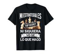 Ropa del club de ajedrez para los torneos Ajedrecista Mi Estrategia Es Top Secret Ajedrez Camiseta Unisex Adulto Black S Manga Corta