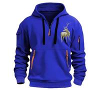 Ropa deportiva para hombre, transpirable, con capucha, para primavera, otoño, casual, manga larga, botones, solapa, tres piezas, estampado a cuadros, suave y cómoda, para adultos, azul, L