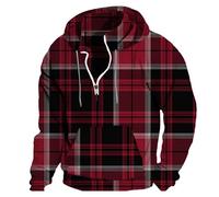 Ropa deportiva para hombre, transpirable, con diseño de retazos, sin capucha, con cremallera de un cuarto de cremallera, sudadera con capucha impresa en 3D, lisa, para deportes y al aire libre, uso