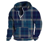 Ropa deportiva para hombre, transpirable, con diseño de retazos, sin capucha, con cremallera de un cuarto de cremallera, sudadera con capucha impresa en 3D, lisa, para deportes y al aire libre, uso