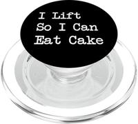 Ropa divertida con citas de fitness "I Lift So I Can Eat Cake PopSockets PopGrip para MagSafe