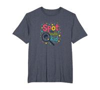 Ropa Divertida de Lunares para niños Spot The Cute Kid Camiseta, Hombre Tallas Grandes, Azul Jaspeado, 5X Alto