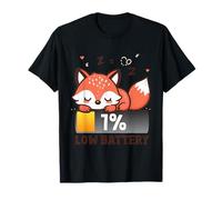 Ropa divertida Fox Low Battery Clothes Sweet Gift Nightie Insomnia Camiseta