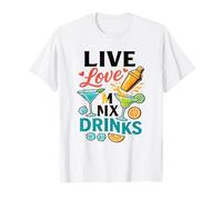 Ropa divertida para fiestas de verano de Mixology Live Love Mix Drinking Life Camiseta