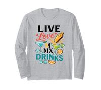 Ropa divertida para fiestas de verano de Mixology Live Love Mix Drinking Life Manga Larga