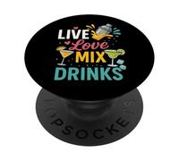 Ropa divertida para fiestas de verano, Love Mix, Drinking Life PopSockets PopGrip Adhesivo