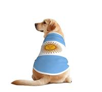 Ropa divertida para perros con estampado de bandera argentina, chaleco lavable a máquina para perros medianos y grandes